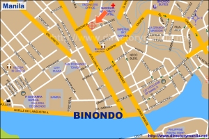 Current map showing the location of what was once the Hotel de Oriente (map courtesy of www.directorymanila.net).
