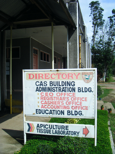 Directory of the campus near the Administration Building